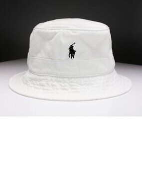 NWT Polo Ralph Lauren Unisex Small Pony Logo Beachside Bucket Hat Cap White L/XL